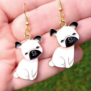 Pug Dangle Earrings | Cute Pug Puppy Earrings