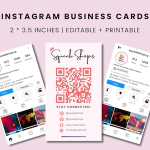 Sjabloon Instagram-visitekaartje met QR-code: bewerkbaar canva-ontwerp