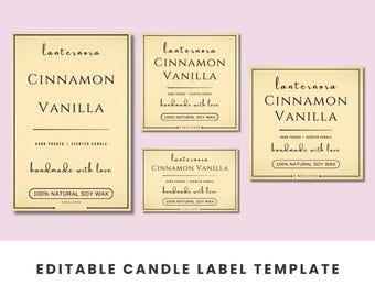 Editable Candle Label Template: Customizable Candle Branding (Canva)
