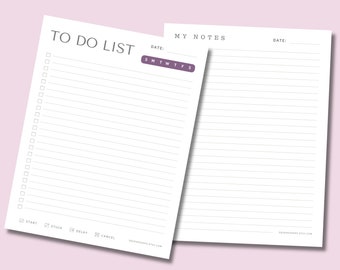 Printable To Do List Template: A4/US Letter Organizer (Canva Editable)
