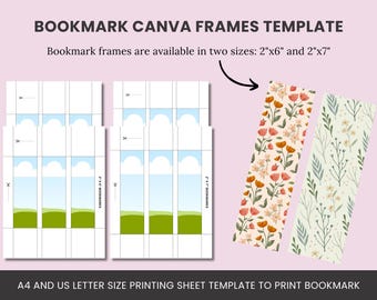 Canva Bookmark Template: Printable DIY Design (2x6 & 2x7) (Digital Download)