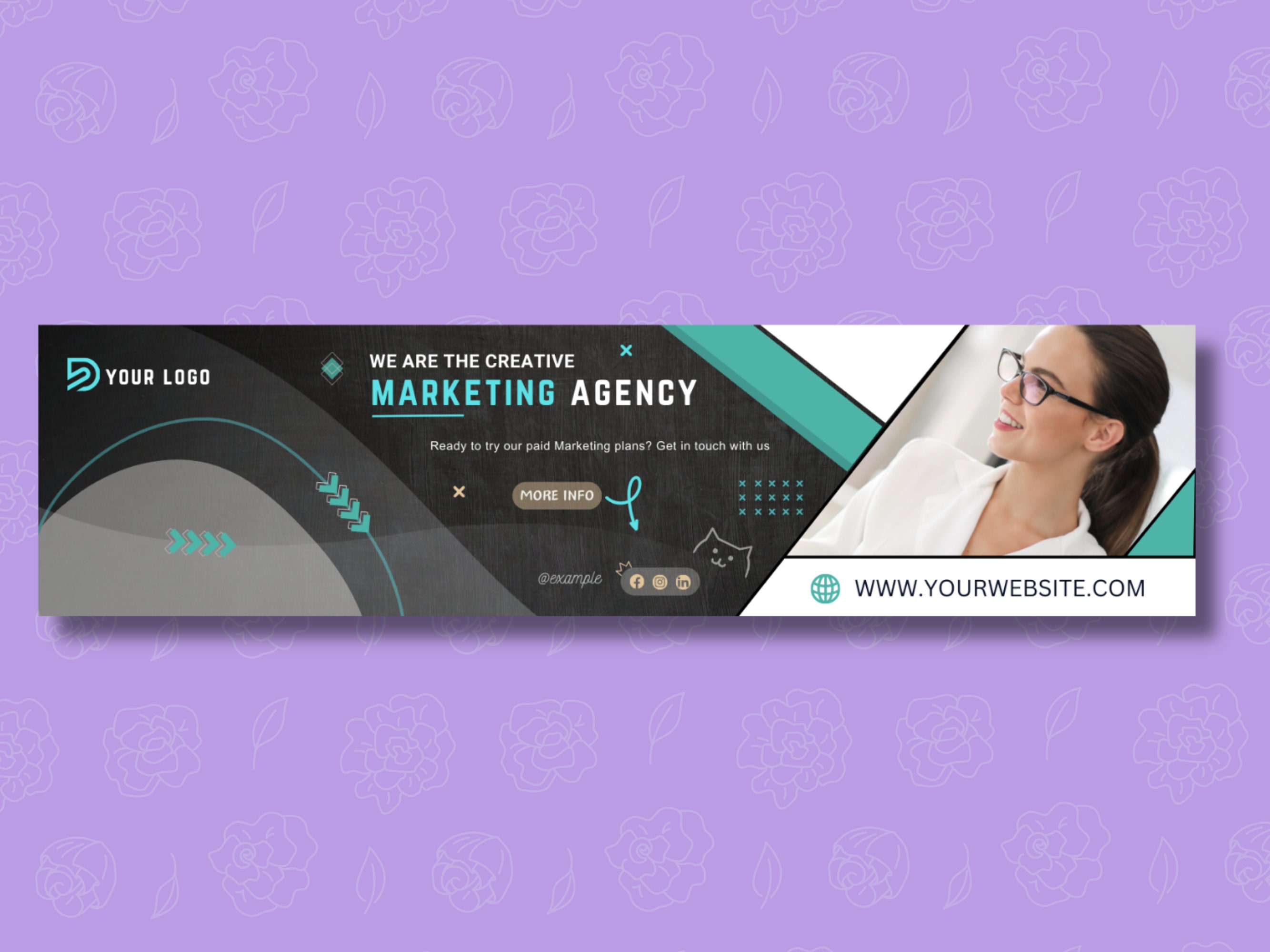 Editable Premium Linkedin Banner Canva Template Linkedin - Etsy