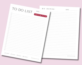Lista de tareas editable e imprimible: tamaños A4 y carta (plantilla de Canva)