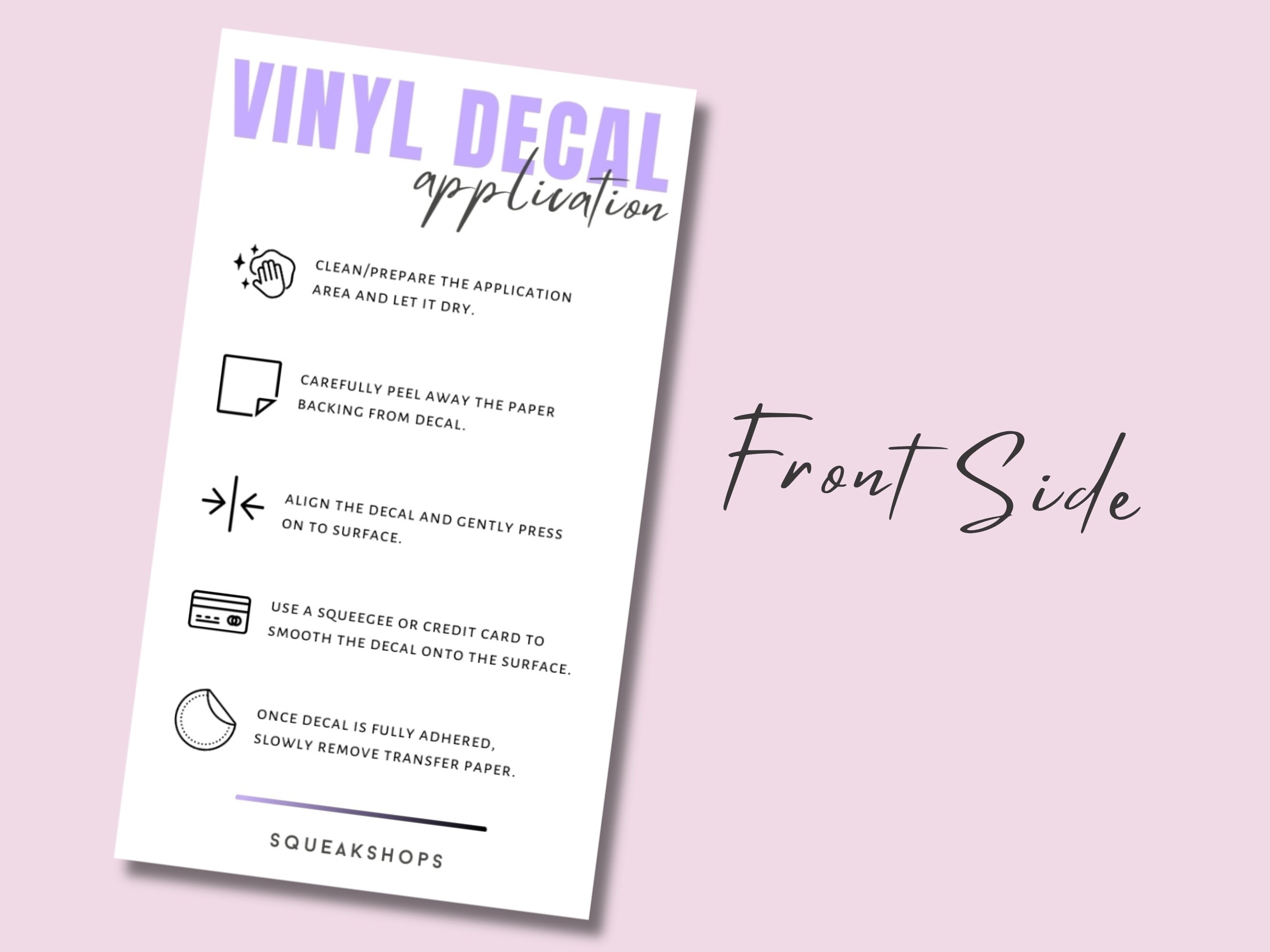 Application Form Decal Vinyl Decal Application Card Template: Printable Instructions (canva ...