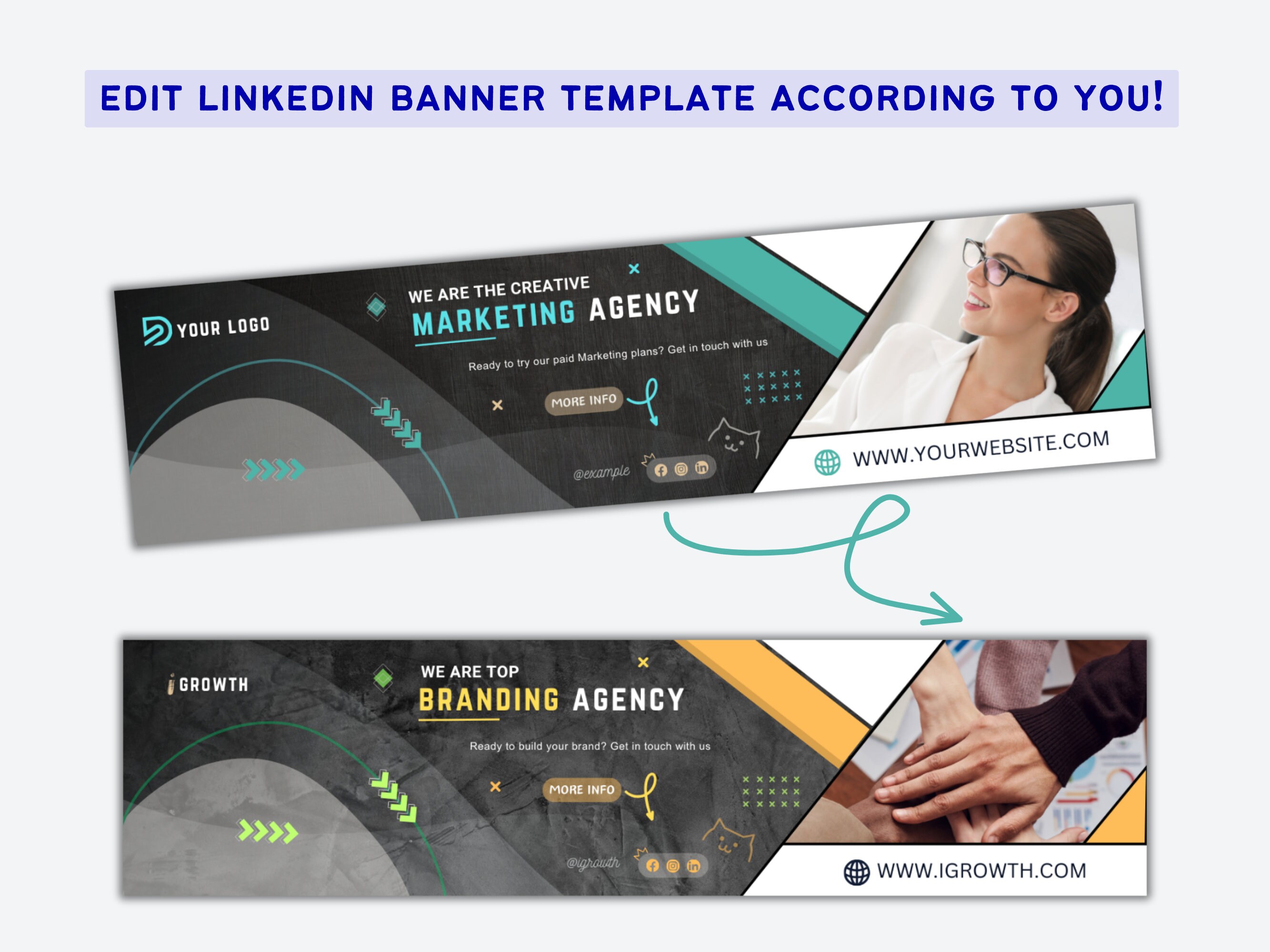 Editable Premium Linkedin Banner Canva Template Linkedin - Etsy