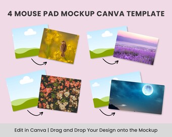 Musmatta Mockup Canva-mall: 4 storlekar (digital nedladdning)
