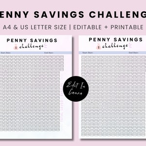 Penny Savings Challenge, 1p Savings Challenge, 365 Savings Challenge, Money Saving Challenge Printable, Penny Savings Tracker, Save 667.95!