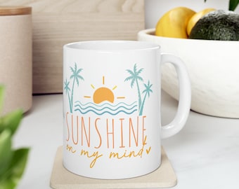 Summer Ceramic Mug, Beach mug, Sunshine mug, 11oz mug