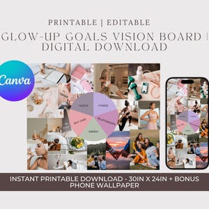 Vision Boards Template | Digital Download | Editable Template | Manifest Your Dream Life 2025