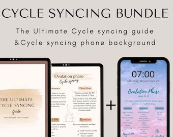 Bundle Ultimativer Ratgeber + 4 Spickzettel im Set: PMS Relief | PMDD Unterstützung | Zyklen-Synchronisations-Handy-Hintergrundbild