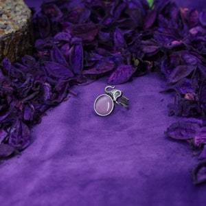 Granaatring, Zilveren Ring in Olifantstijl, Handgemaakte Ring, Boho Ring, Verjaardagsring, Vrouwenring, Edelsteenring Roze