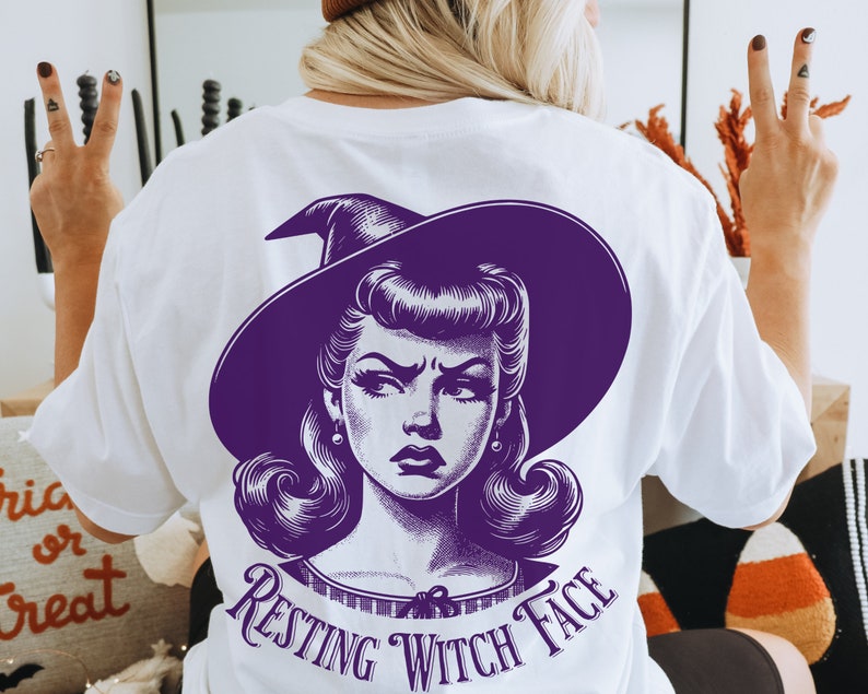 Funny resting witch face Halloween sweatshirt