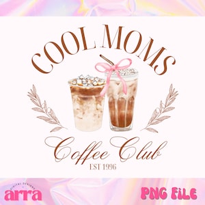 Coquette Coffee Social Club PNG ⟡ Cool moms png ⟡ trendy png ⟡ aesthetic png ⟡ Pink Bow ⟡ sublimation design for sweater and shirt