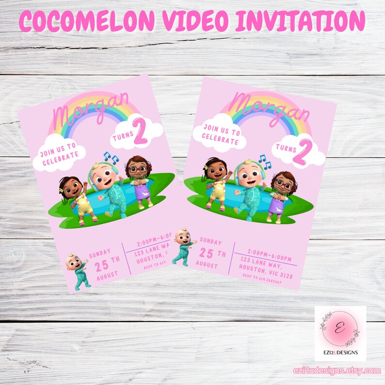 Invitation,video Editable Coco Invitation Girl Canva Template