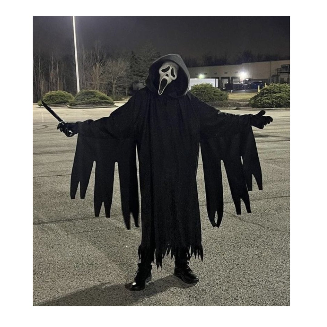 SCREAM 6 Halloween Glittery Robe, Sparkle Ghost Face Cloak, Costume ...