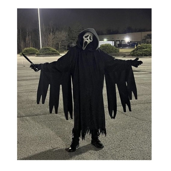 black ghostface dress Sparkle Halloween Horror Robe, Creepy Scary Hooded Cloak, Costume Cosplay new-in-aug ghost face dress Showcasing Talented Girls World Style:2 Sleeves