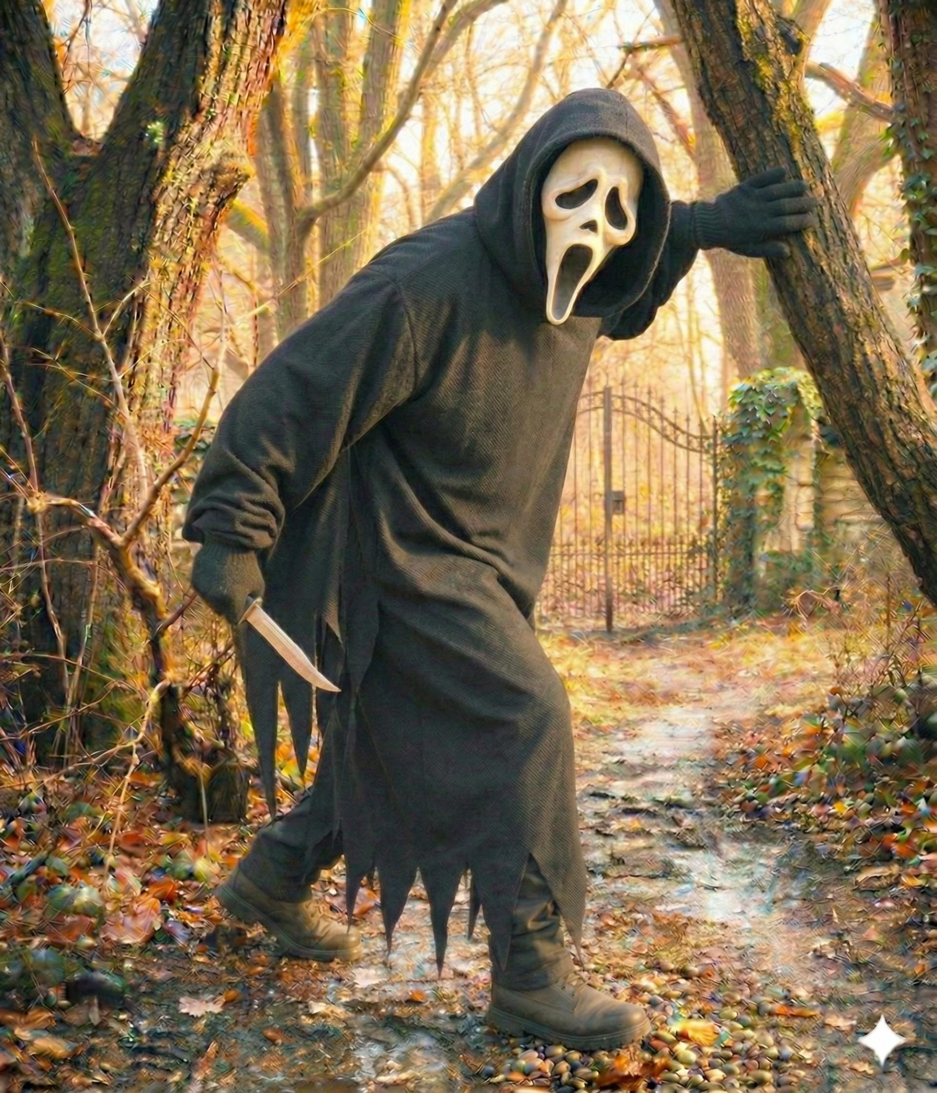 Scream-inspired Classic Black Robe | Halloween Horror Costume | Ghost Scary Cosplay Outfit