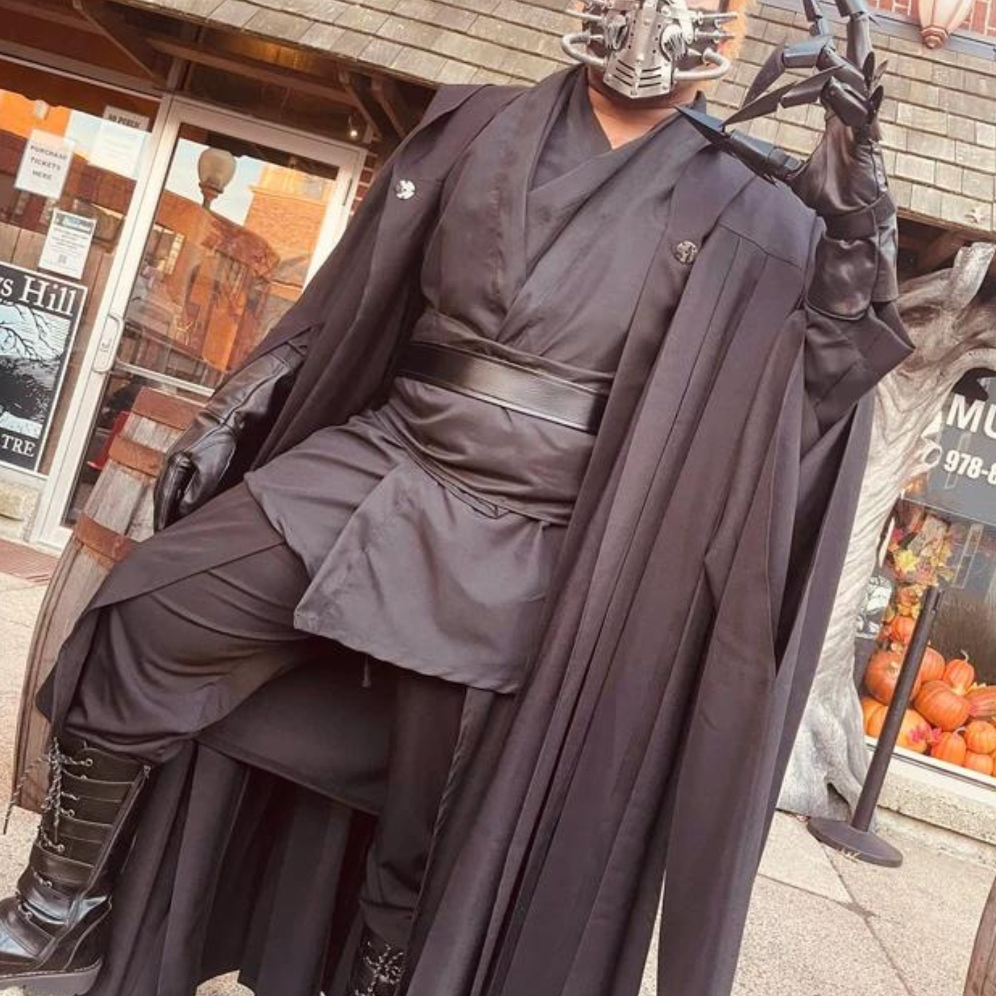 GraduationMall Adult Sith Robe Halloween Black Jedi Hooded Cloak Voldemort Anakin Skywalker Cosplay Costume Small