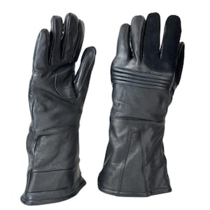 Leren Scout Trooper-handschoenen, lederen zwarte cosplayhandschoenen, Scout Trooper-cosplayaccessoires