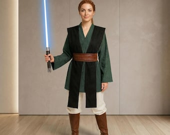 Disfraz de Jedi personalizable / Traje de cosplay de guerrero galáctico de algodón / Túnica de caballero espacial