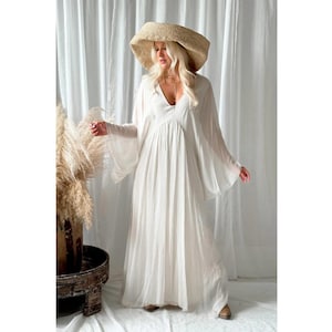 Wedding Silk Dress with Wide Sleeves, Bridesmaid Silk Dress, Silk Long Maxi