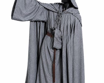 Gandalf Costume | Gray Wool Wizard Cloak Set | LOTR Cosplay Suit | Medieval Fantasy LARP-Gear  Robe