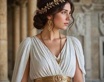 Renaissance Goddess Toga, Ancient Greek Women Costume, Medieval