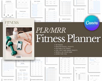 PLR Fitness Planer, Master Resell Rechte, Plr Planer, PLR Digitale Produkte, Resell Planner, Plr Vorlagen, MRR, Canva Vorlagen, Fitness