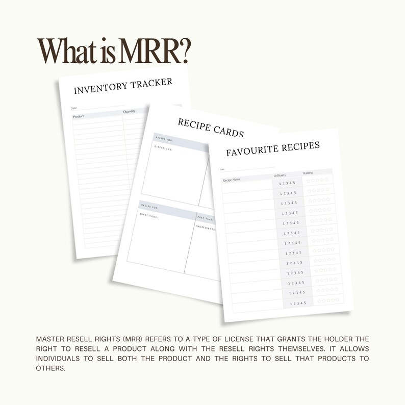 PLR Meal Planner, Master Resell Rights, Plr Planner, PLR Digital