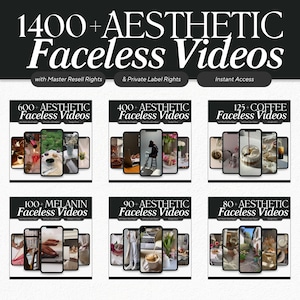 Faceless Videos | Aesthetic Videos | Master Resell Rights | MRR | Done For You | DFY | Faceless Instagram Account | Story Templates |