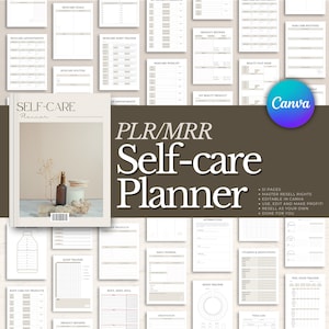 PLR Self care planner, Master Resell Rights, Plr planner, PLR Digital products, Resell Planner, Plr templates, MRR, Canva templates