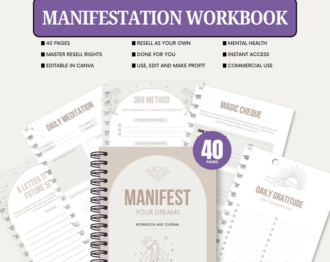 PLR Manifestation Workbook With Master Resell Rights, Done for You ...