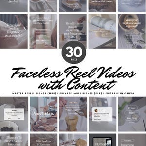 Faceless Reels Master Resell Rights, Done For You Aesthetic Videos with Content For Faceless Instagram Accounts, Digital Marketing, PLR, MRR