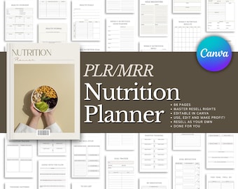 PLR Ernährungsplaner, Master Wiederverkaufsrechte, Plr Planer, PLR Digitale Produkte, Resell Planner, Plr Vorlagen, MRR, Canva Vorlagen