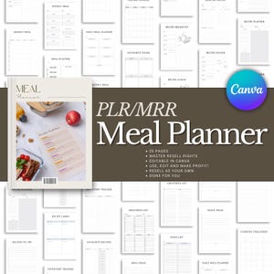 PLR Mahlzeitenplaner, Master Wiederverkaufsrechte, Plr Planer, PLR Digitale Produkte, Resell Planner, Plr Vorlagen, MRR, Canva Vorlagen, Rezeptplan