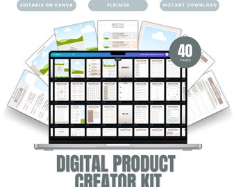 PLR Digital Product Creator Kit met master-resellrechten, klaar voor jou, private label-rechten, bewerkbare canva-sjabloon, 40 pagina's, doorverkopen