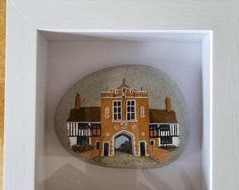 Thorpness, Handpainted Handcast ceramic stone, holiday momento