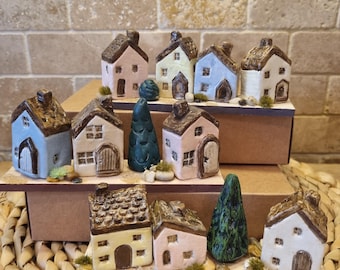 Miniture Suffolk Style Cottage, Handcrafted Clay, Keepsakes, Decor