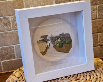 Aldeburgh Town Steps. Handpainted on a ceramic stone