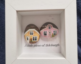 A little piece of Aldeburgh, Handpainted natural pebbles Aldeburgh cottages,
