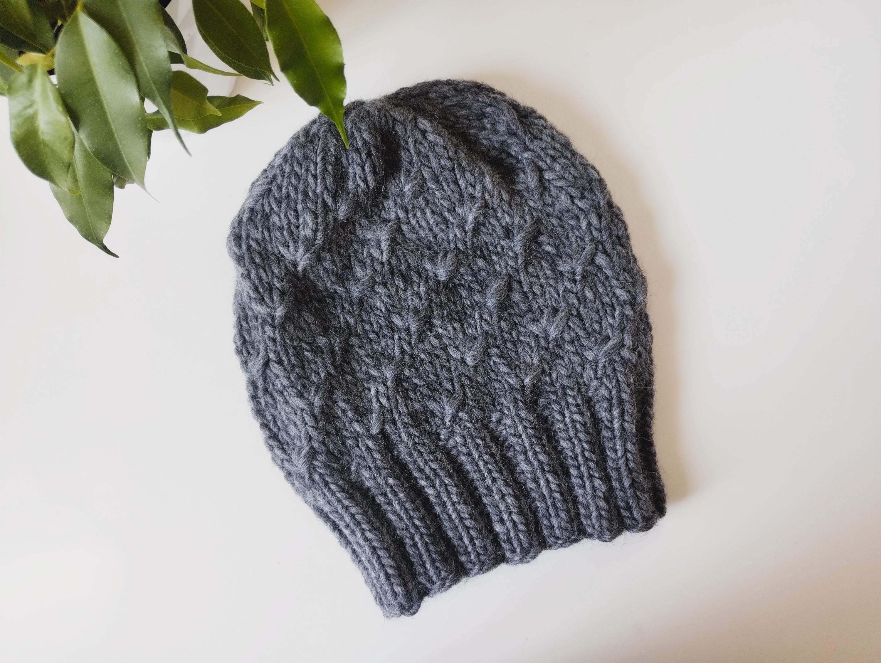 Woolen Thick Handknit Beanie Grey Heather Grey Cashmere Wool Beanie main image 2