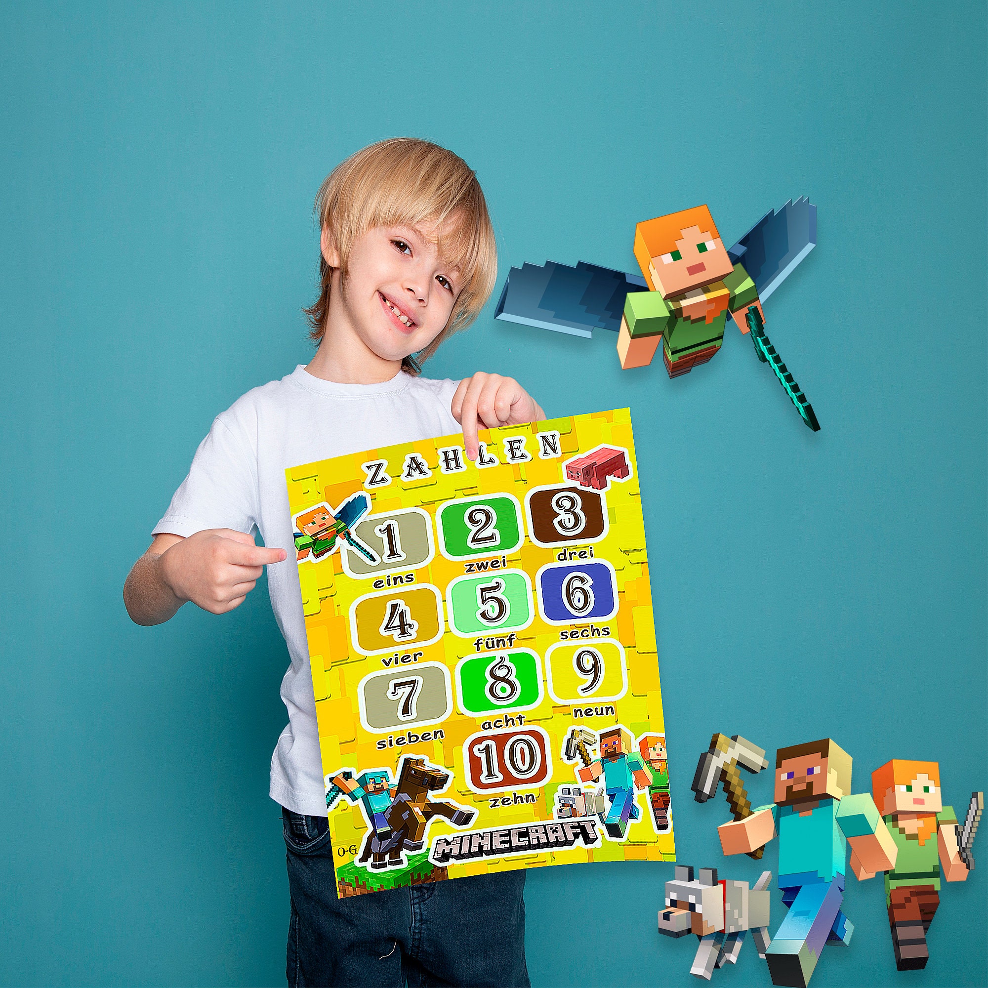 Minecraft Number Postera2 - Etsy