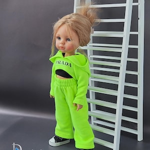 Paola Reina doll sport outfit with Prints, Clothes for doll, Sweatshirt sweatpants for doll Paola Reina, Diana Effner, Little Darling