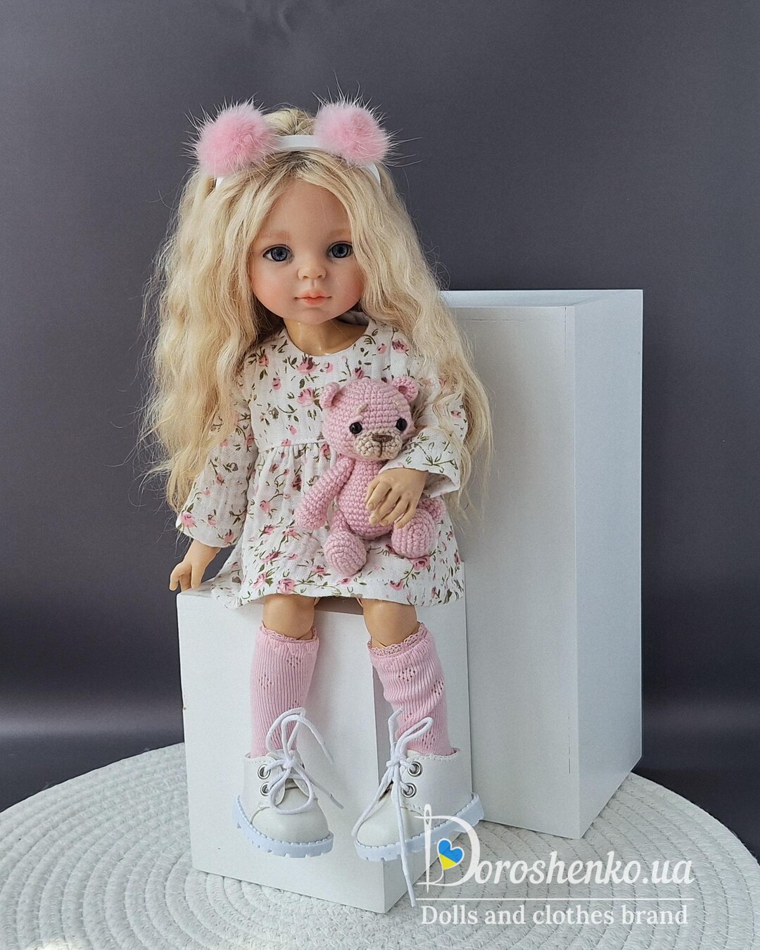 Tenue Complète En Laine Pour Poupée Paola Reina - 33 Cm - Fait Main En France
