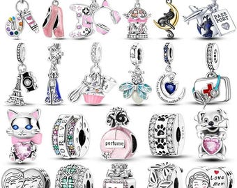 Heißer Verkauf 925 Silber Charms Perlen Fit Original Pan Armband Herstellung für Frau Schmuck Mode Anhänger Charme Bestes Geschenk für Mama