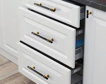 Schwarz Gold Schubladenknäufe - Kinderzimmer & Kinderzimmer Dekor Schublade Knäufe Griffe, Schrank Schranktür Griff Knob Handle Art Wohnkultur