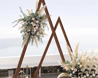 2 Pack Wooden Wedding Arch Stand Triangle Arbor Frame Backdrop Balloon Archway Stand Wedding Arch Stand