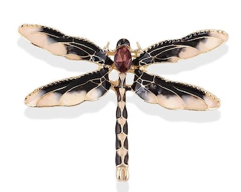 Fashion Crystal Dragonfly Brooch Large Insect Brooches For Women Pins Wedding Jewelry Accessories
