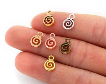 40pcs 6Color Swirl Charms Alloy Metal Pendants For DIY Handmade Jewelry Accessories Making 8*11mm Jewelry Making supplies