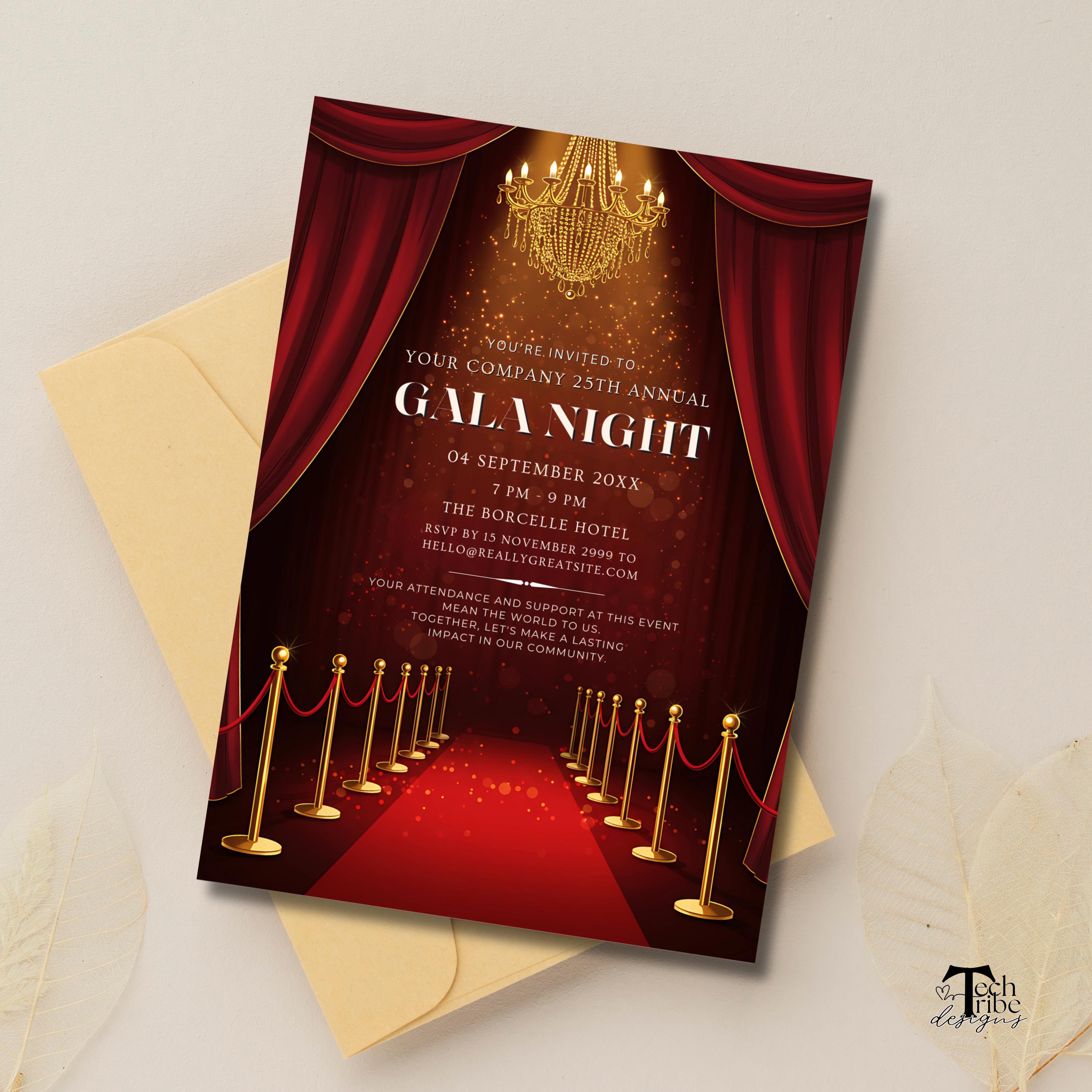 Ball Invite Elegant Gala Invitation, Formal Charity Ball Invite, Dinner Banquet ...